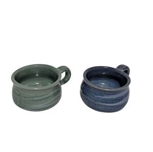 (Set)Jondahl Pottery Handmade Ceramic Stoneware Soup Bowl Mug.